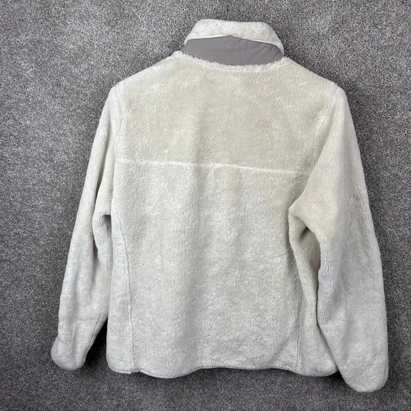 LL Bean Hi-Pile Fleece Pullover Snap Women's XL Jacket Cream - Picture 2 of 7